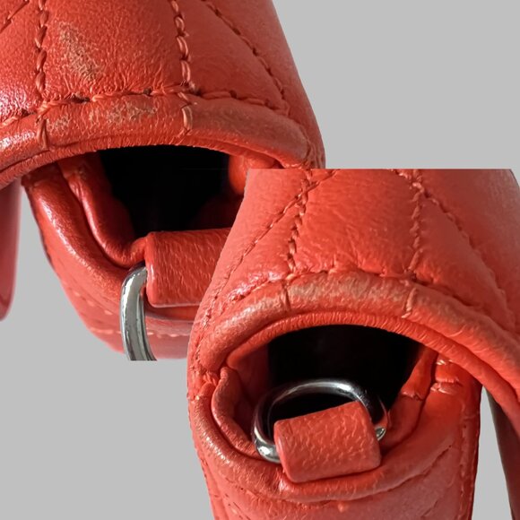 Rare Dior Miss Dior Promenade Pouch WOC Vermillion Lambskin Cannage Quilted - Picture 15 of 16